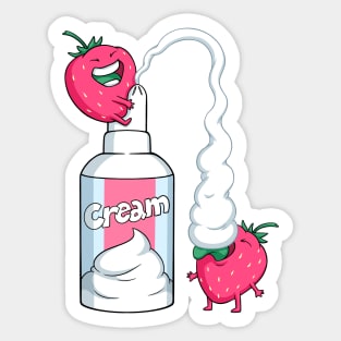 Strawberries with cream Sticker